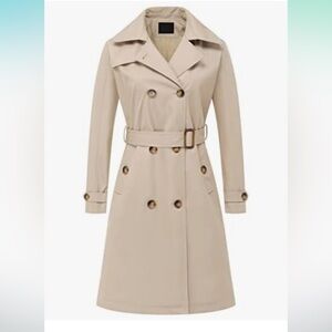 Chrisuno plus size Women's Double Breasted Long Trench Coat size 4XL